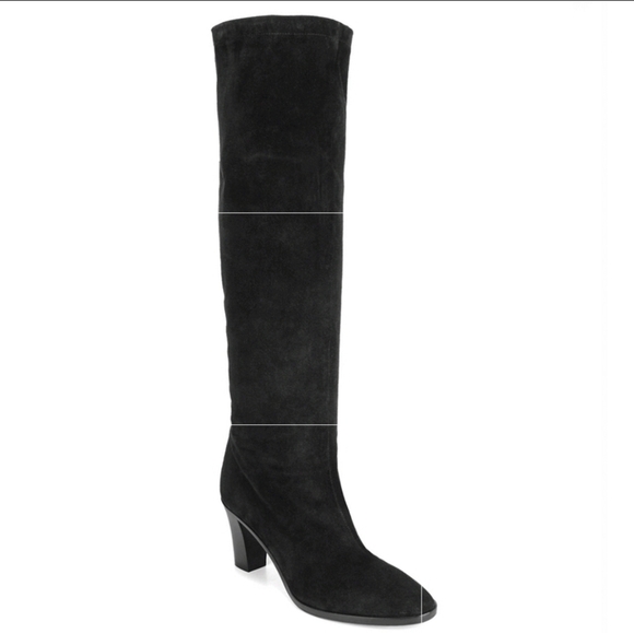 NEW Vince Casper Black Suede Knee High Boots - Picture 1 of 9